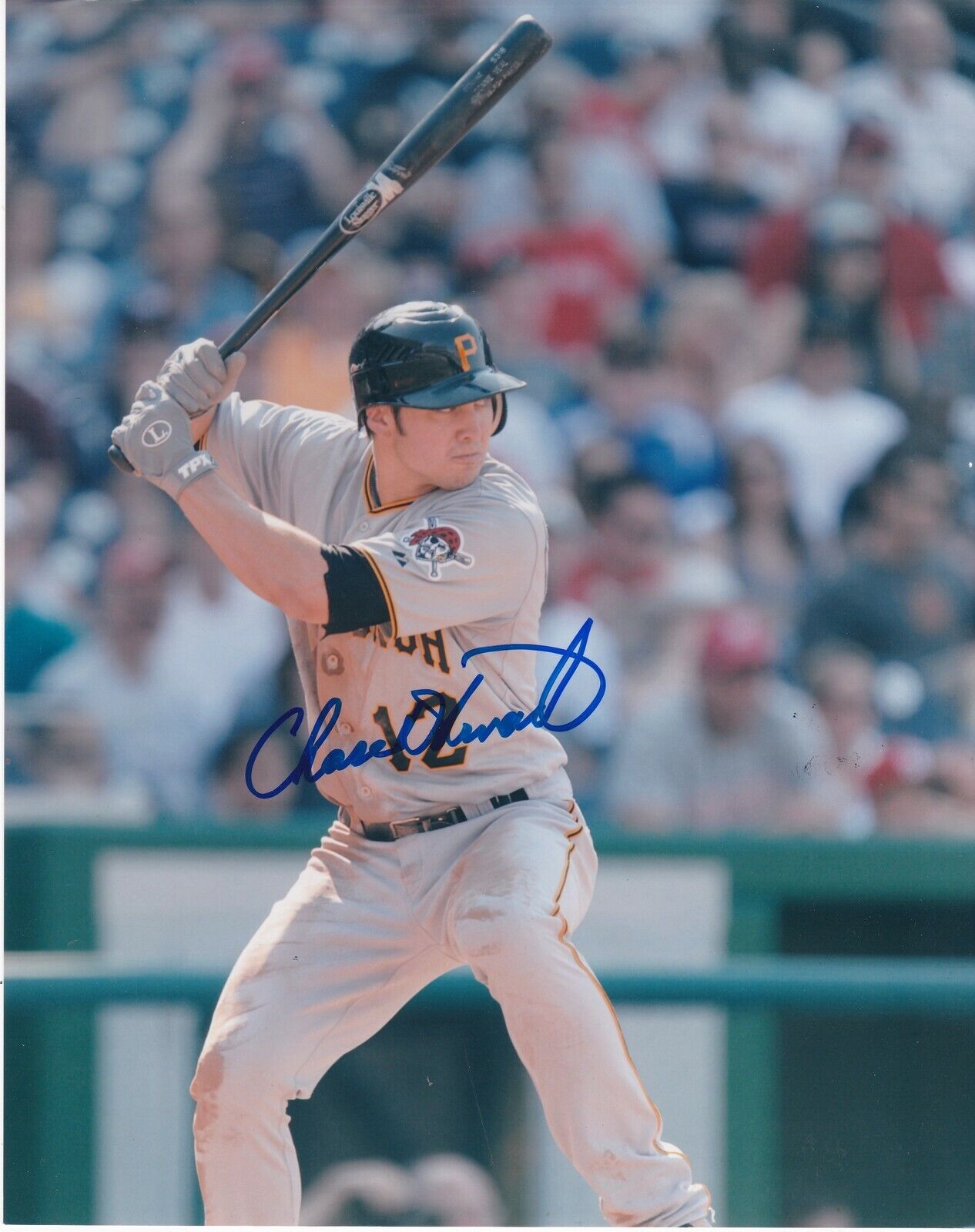 CHASE D'ARNAUD PITTSBURGH PIRATES ACTION SIGNED 8x10