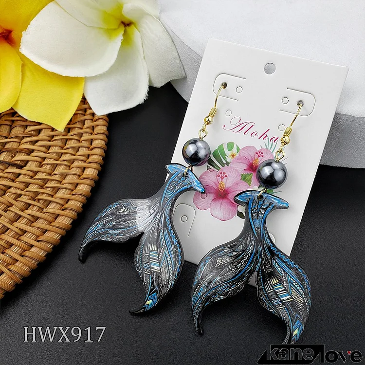 Women's Vintage Acrylic Natural Shell Bead Sea Life Earrings