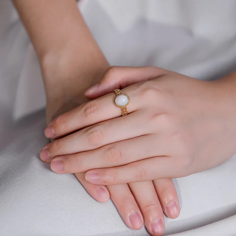 Opal Love Success 925 Sterling Silver Adjustable Ring