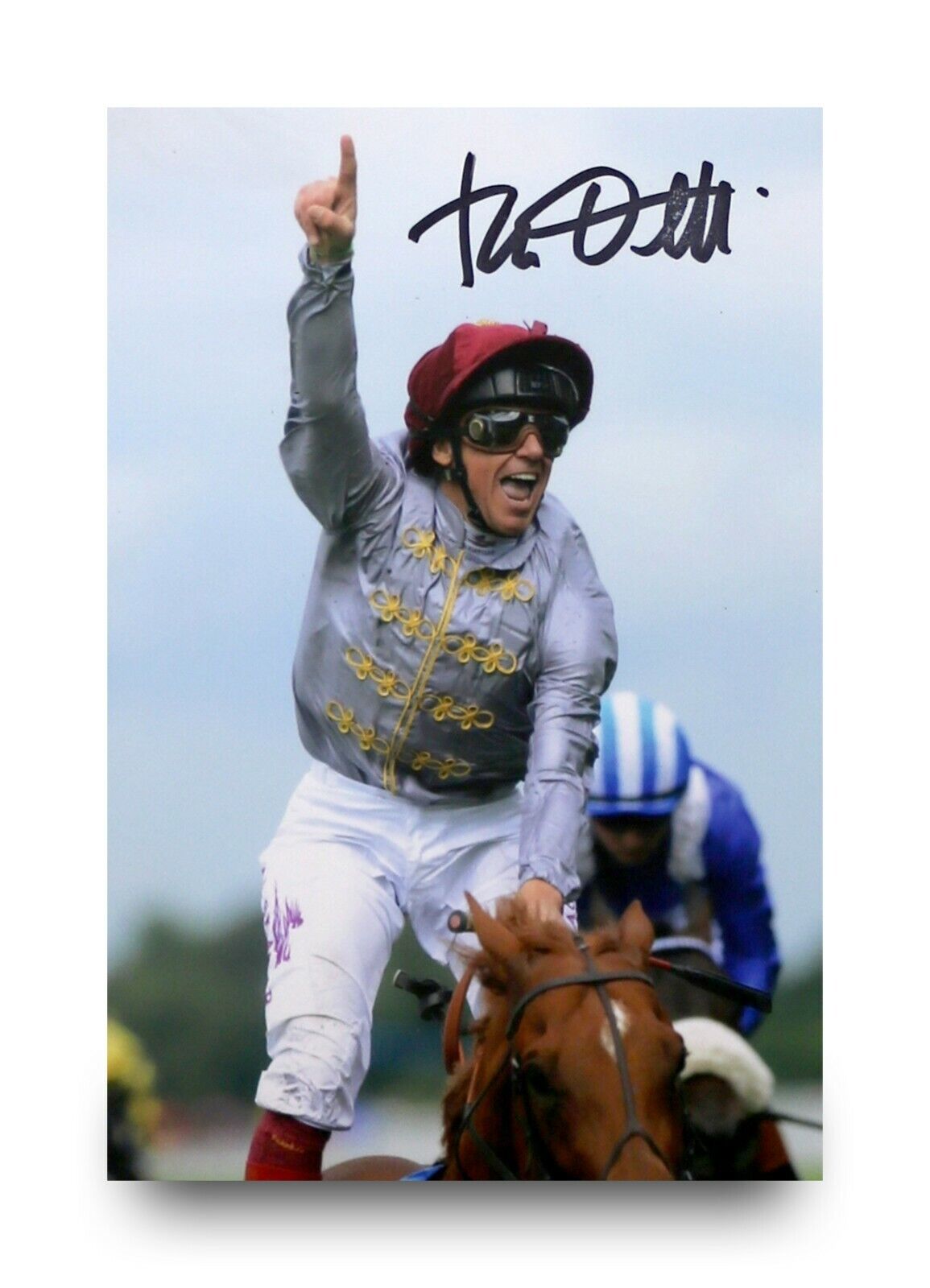 SMUDGED Frankie Dettori Signed 6x4 Photo Poster painting Horse Racing Legend Autograph + COA