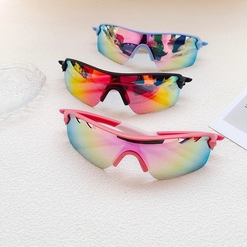 Casual Cool Style Color Block Pc Avaitor Half Frame Kids Sunglasses