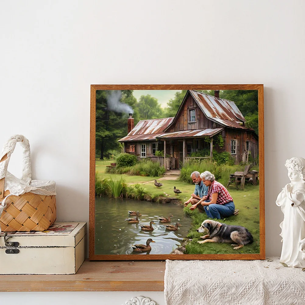 Diamond Painting - Full Round Drill - Old Couple(Canvas|40*40cm)