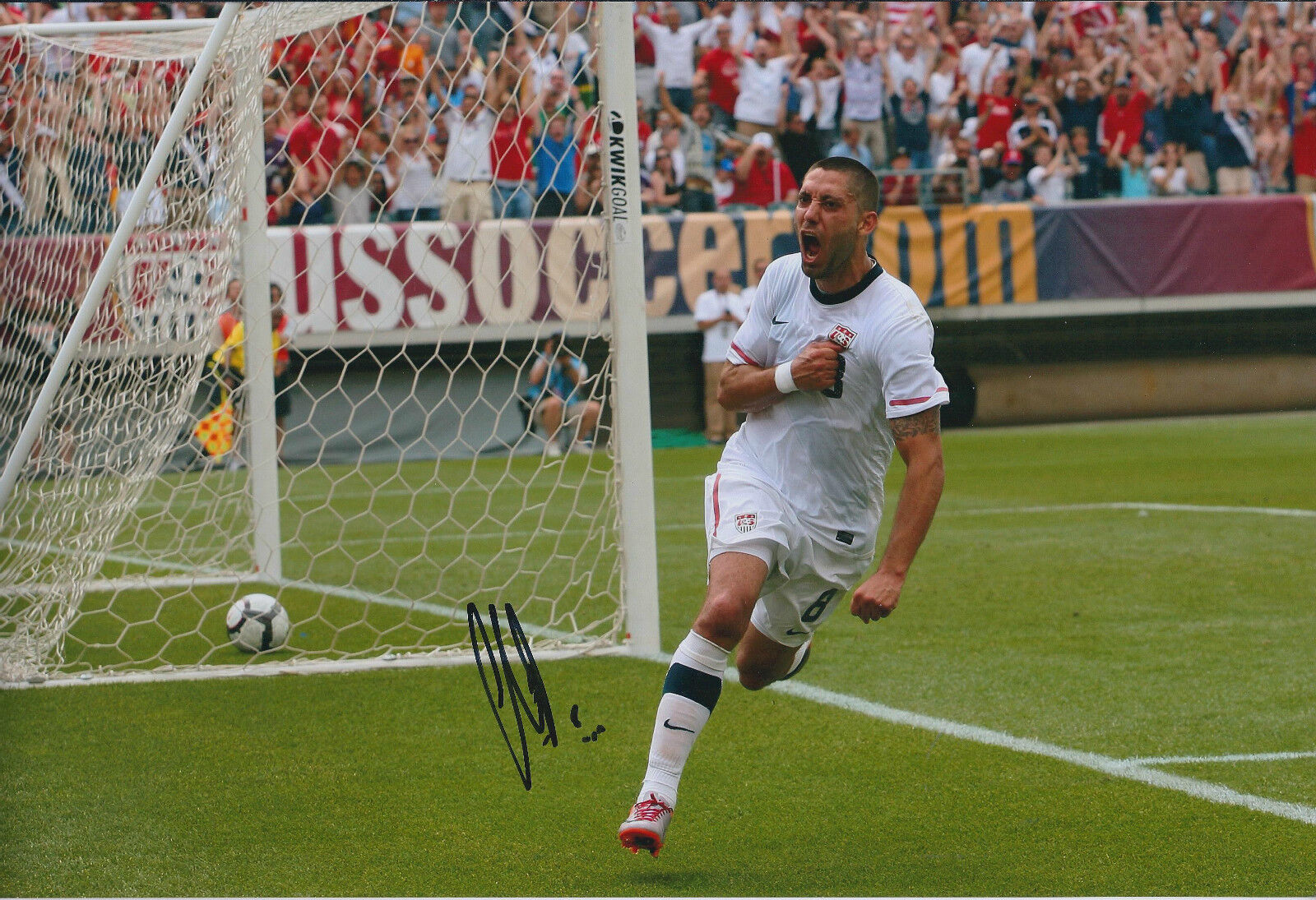 Clint DEMPSEY SIGNED Autograph 12x8 Photo Poster painting AFTAL COA USA America Football