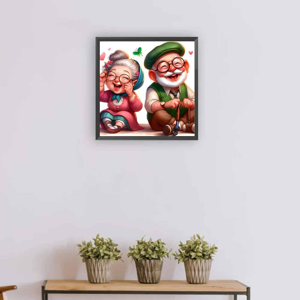 Diamond Painting - Full Round Drill - Old Couple(Canvas|30*30cm)