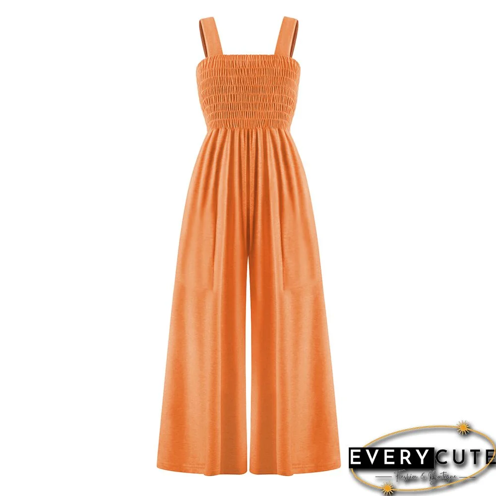 Orange Sleeveless Oversized Wide Leg Jumpsuit