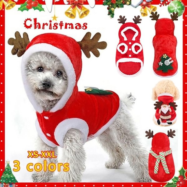 New Dog Winter Clothes Christmas Party Jacket Coats Santa Costume Pets Costume Small Dog Cat Clothing XS-XXL - Shop Trendy Women's Fashion | TeeYours