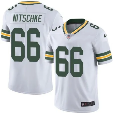 Packers #66 Ray Nitschke White Men's Stitched NFL Limited Rush Jersey
