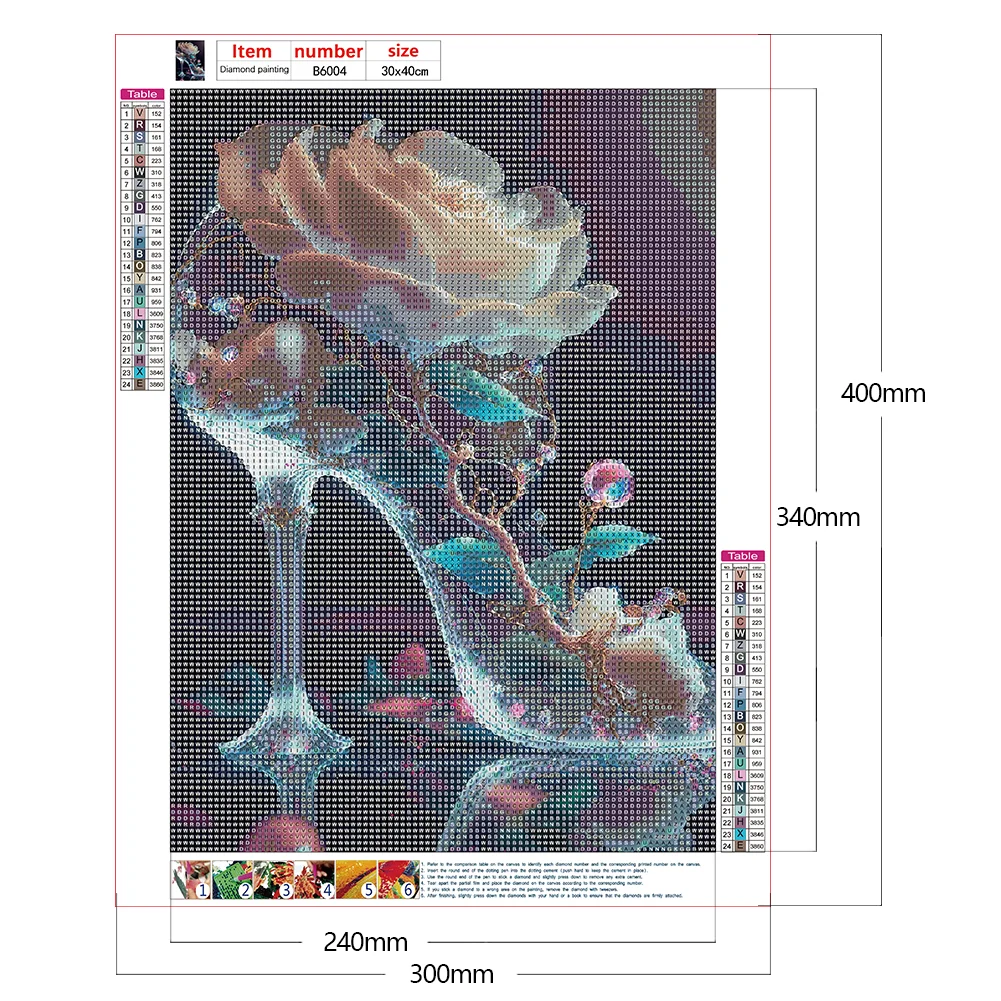 Full Round Diamond Painting 30*40cm - Dreamy Crystal High Heels