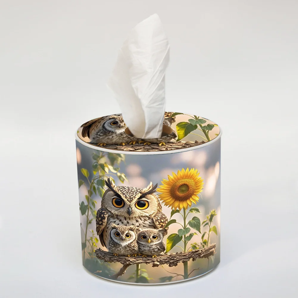 Owl DIY Diamond Painting Handmade Tissue Holder Rhinestones Crystal Tissue Box