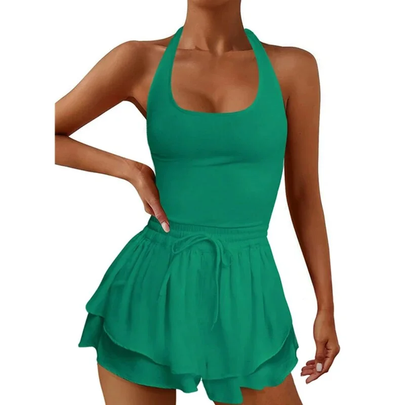 Toloer Toloer Women Tennis Dress Summer Casual Solid Color Sleeveless Open Back Athletic Mini Dresses with Pockets Sports Workout Golf Dress 1127-0-Outfit Ideas
