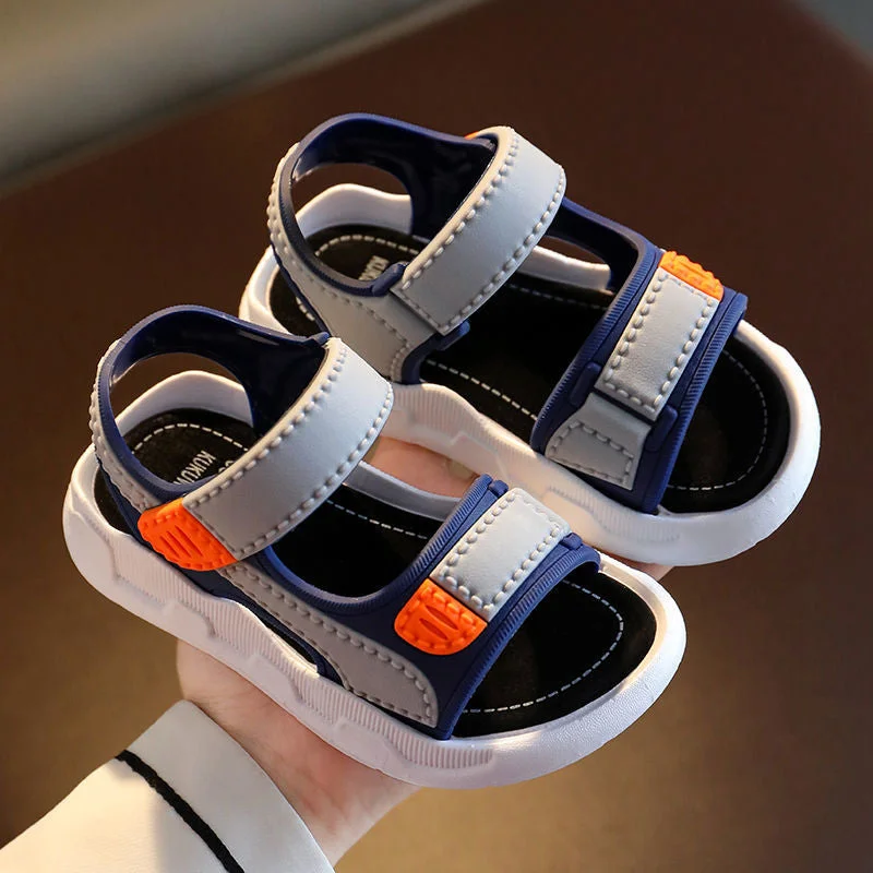 2021 Children's Summer Boys Leather Sandals Baby Shoes Kids Flat Child Beach Shoes Sports Soft Non-slip Casual Toddler Sandals