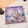 (Pre-Framed)Purple Owl-Special Shape Diamond Painting Kit(25x25cm)