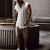 Men's Linen Holiday Plain Tank Top by Inlyline