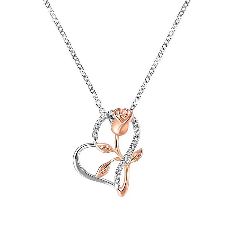 Heart Necklace Rose Diamond Necklace Fashion Gifts for Her