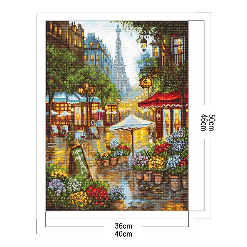 14CT Full Stamped Cross Stitch - Paris(Canvas|40*50CM)