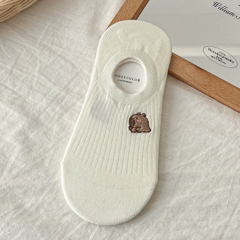 Socks Women’s Mid-tube Socks Cotton Socks Spring And Summer Sweat-absorbent Sports Cotton Socks White Women’s Socks Embroidered Kabibala Tide Socks