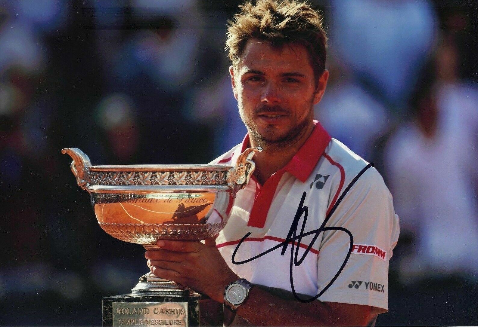 Stanislas Wawrinka Signed 12X8 Photo Poster painting 2015 FRENCH Open Champion AFTAL COA (C)