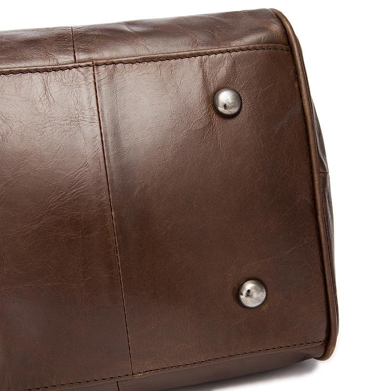 Genuine Leather Durable Top-Handled Detachable Sling Strap Carry-All Bag