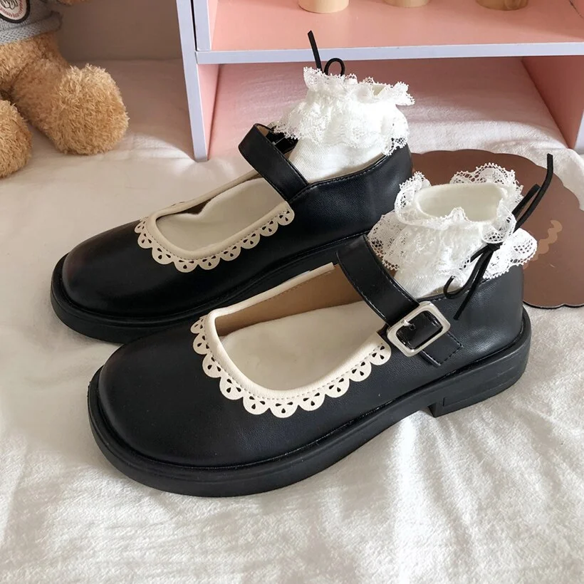 Qengg shoes kawaii lolita shoes women japanese sweet black cosplay shoes kawaii shoes women lolita sneakers zapatilla mujer 2022