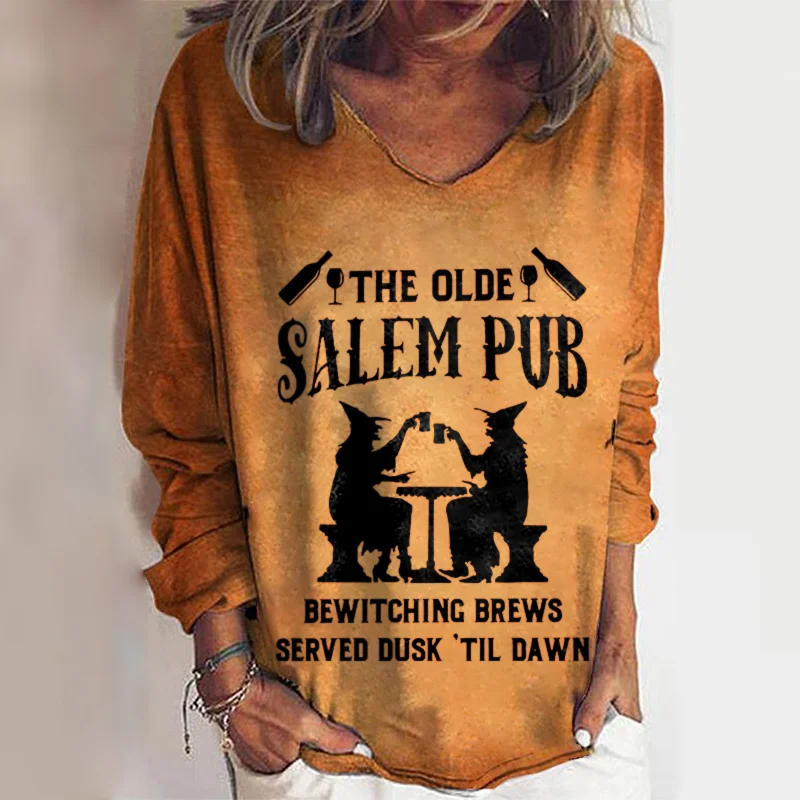 The Old Salem Pub Bewitching Brews Printed T-shirt
