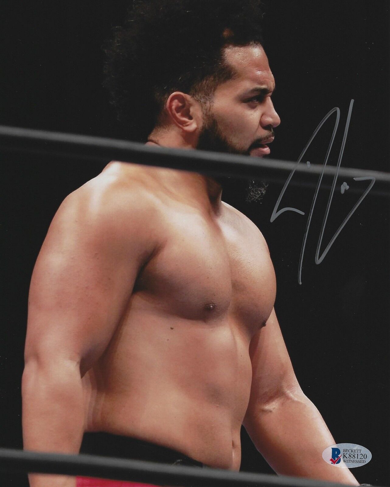 Tanga Loa Signed 8x10 Photo Poster painting BAS COA New Japan Pro Wrestling Bullet Club G.O.D. 4