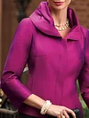 Elegant Plain Shawl Collar Long Sleeve  Jacket