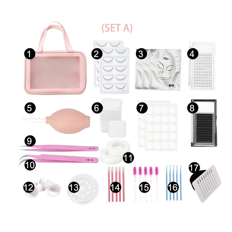 Eyelash Extension Practice Training Kit &ndash; Mannequin Head Lash Practice Set with Tools (Private Label Available)