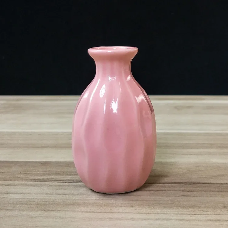 Sdrawing Mini Candy Color Ceramic Vase Desktop Flower Pot Home Aromatherapy Flower Arrangement Vase Hydroponic Home Ornaments Crafts