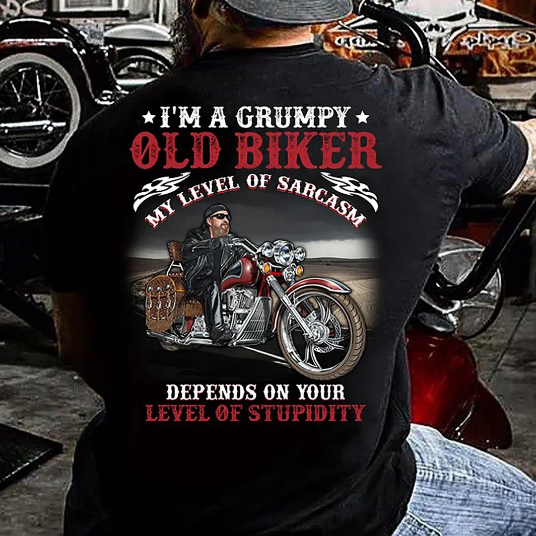 I'M A GRUMPY OLD BIKER Motorcyclist Print Men's T-shirt