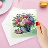 (US Local)6Pcs Flower Bucket DIY Diamond Painting Card for Holiday Party Favors for Kids Greeting Card Kit