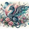 Flower Dragon-11CT Stamped Cross Stitch 50*50cm/19.69*19.69in