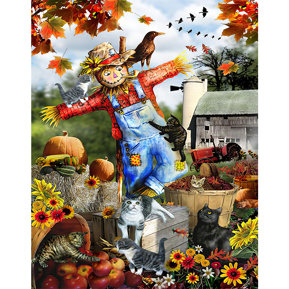 

40*50CM - 11CT Stamped Cross Stitch - Scarecrow, 501 Original