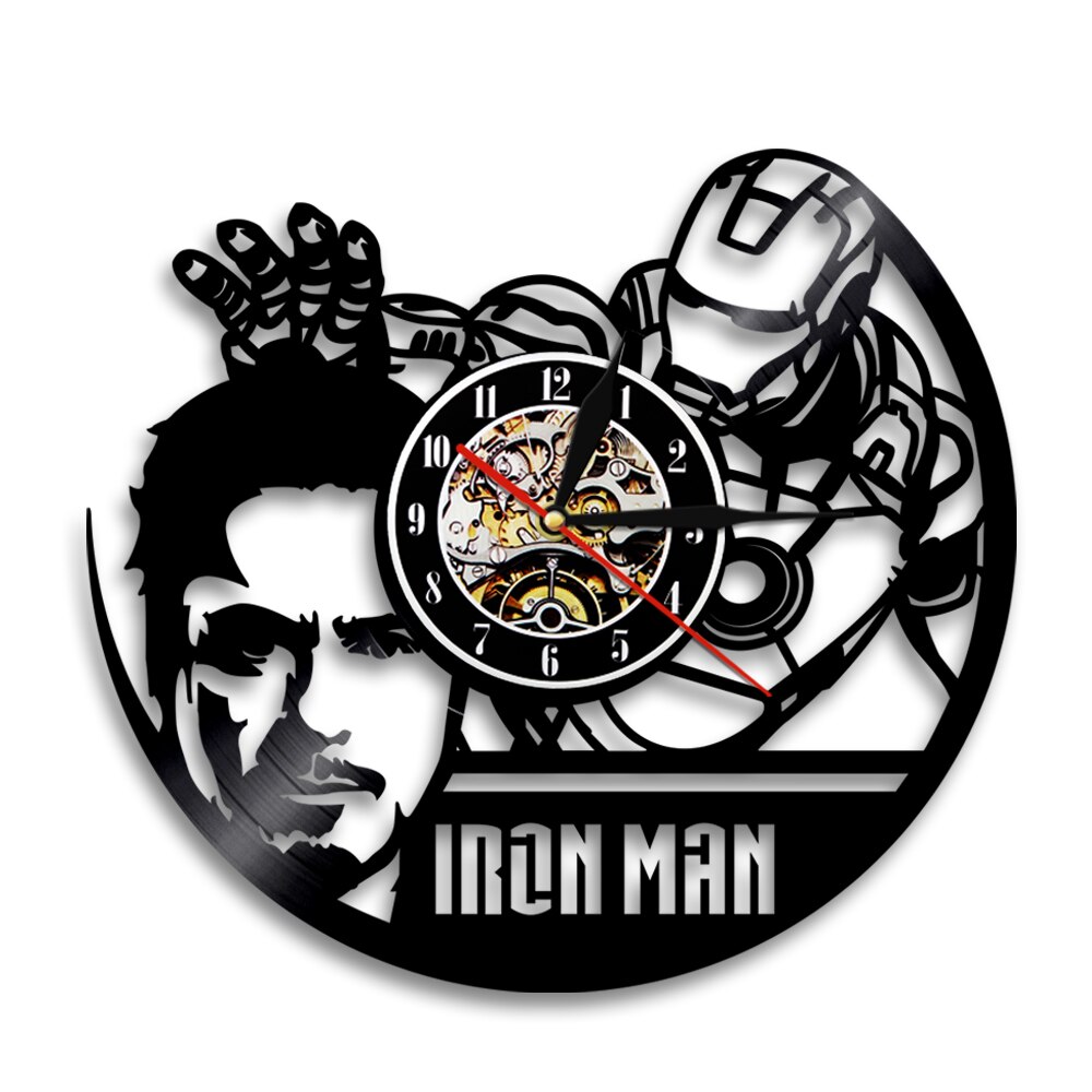 

Tony Stark Cinematic Universe Superhero - Vinyl Record Wall Clock - Without LED, 501 Original