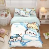 Chiikawa 夏季冰絲涼感四件套｜可愛卡通床組｜單人宿舍涼被床單組合