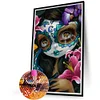 >SALE<5D DIY Full Round Drill Partial AB Diamond Painting Devil Mask Doll Decor45x65cm