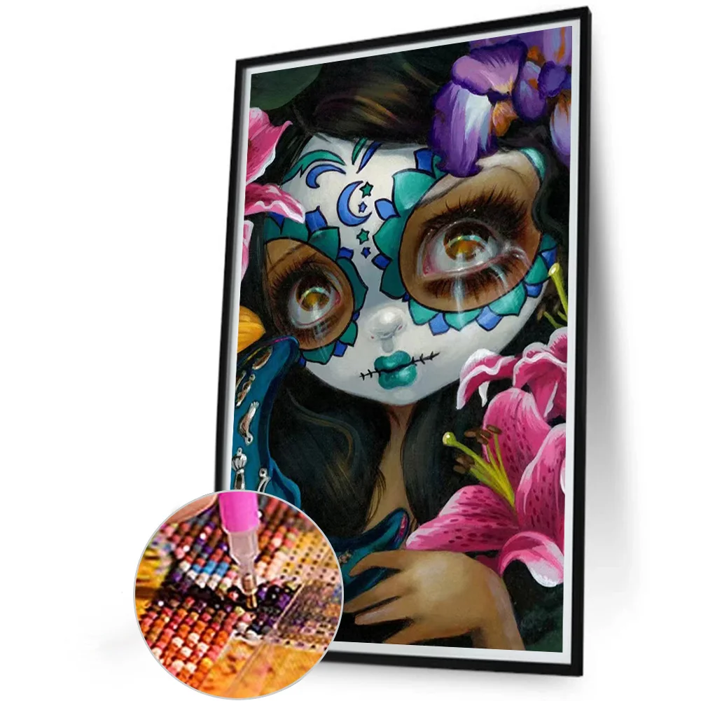 Partial AB Diamond Painting - Full Round Drill - Devil Mask Doll(Canvas|45*65cm)