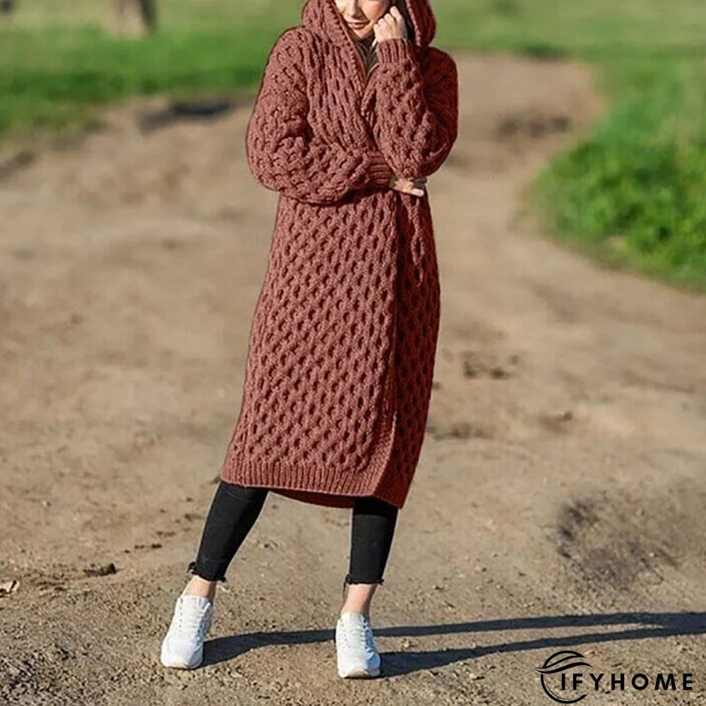 Plus Size Hooded Cardigan Coat | IFYHOME