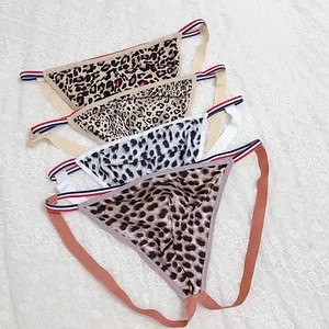 Sexy leopard print men's bag ice silk thong