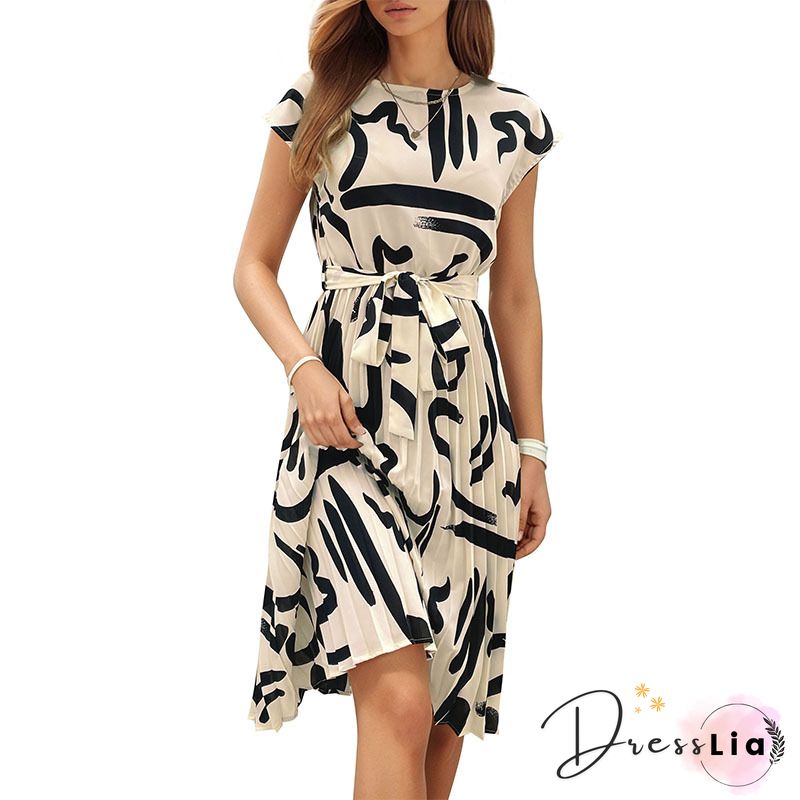 Vintage Floral Printed Lace Short Sleeve V Neck Plus Size Casual Weaving Dress