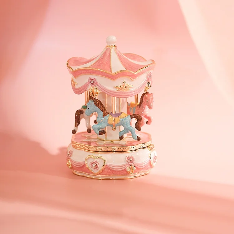 Luxurious Dream Carousel Enamel Jewelry Box
