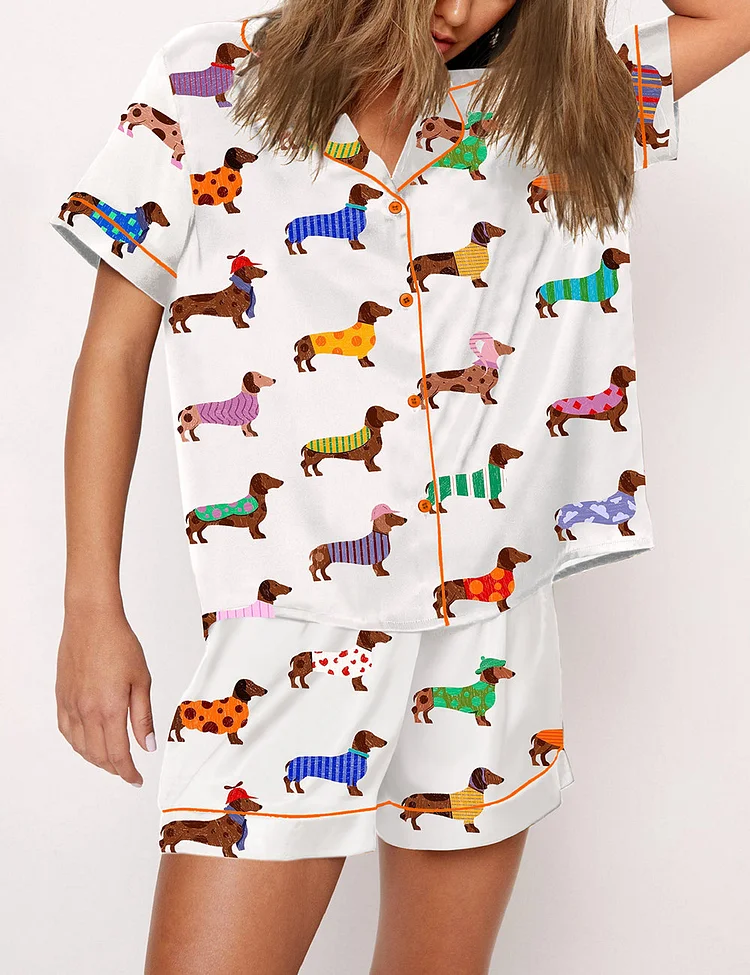 Women's Dachshund Cute Dog Pajama Set