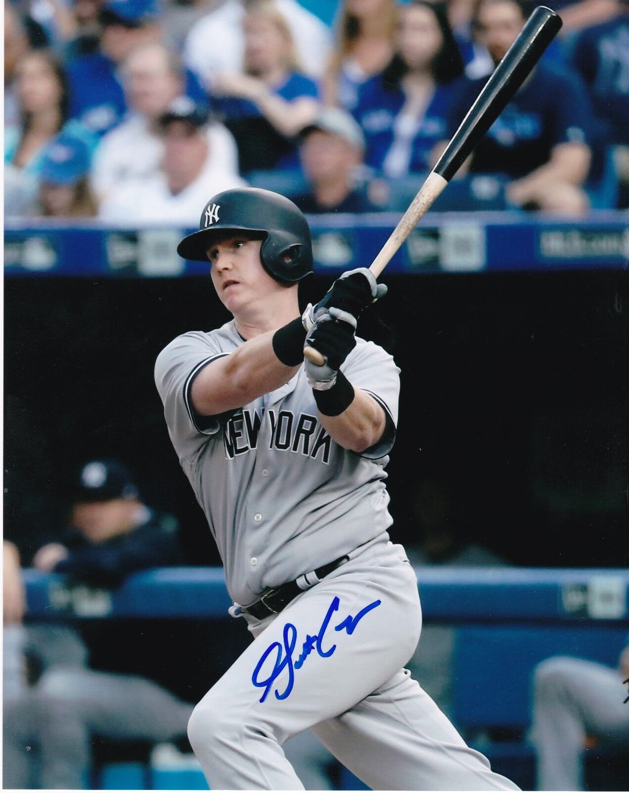 GARRETT COOPER NEW YORK YANKEES ACTION SIGNED 8x10