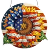 Diamond Painting Single-Sided Acrylic Sunflower and Flag Hanging Pendant Sun Catcher for Home Garden Wall Door
