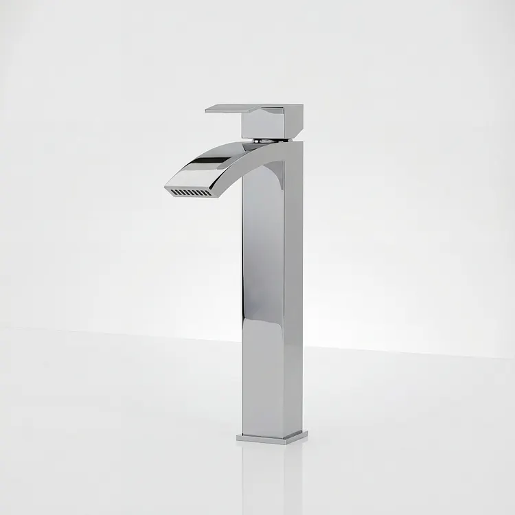 EVERSTEIN Single-Handle Tall Vessel Sink Faucet with Pop-Up Drain Polished Chrome