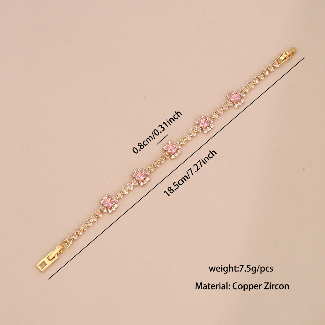 Ins Style Versatile Fashion Exquisite Bracelet Female Simple Zircon High-End Hand Jewelry B623