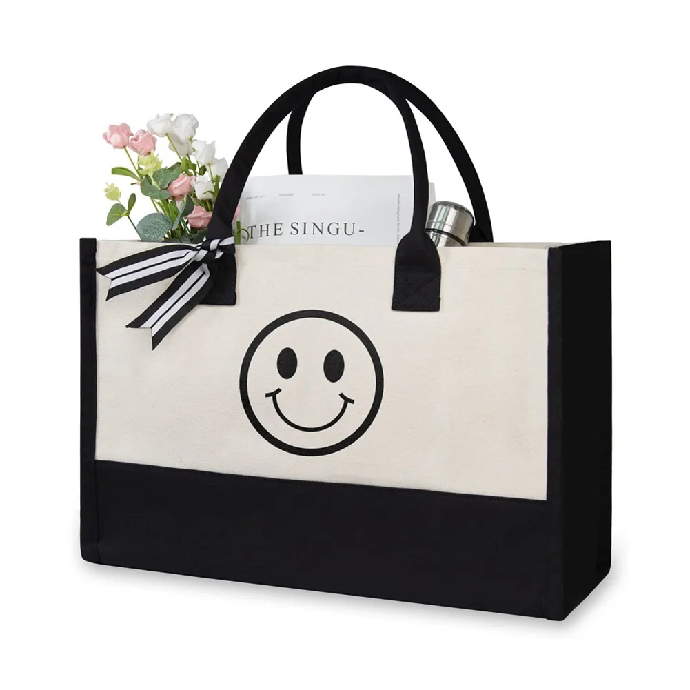 Canvas Shopping Bag - Fashion Shoulder Bag - Smiley