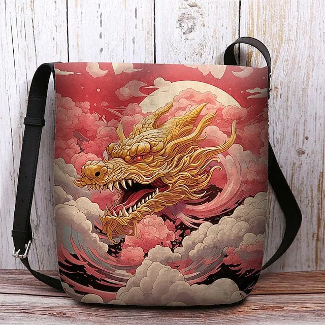 Style & Comfort for Mature Women Women's Dragon Print Crossbody Bag