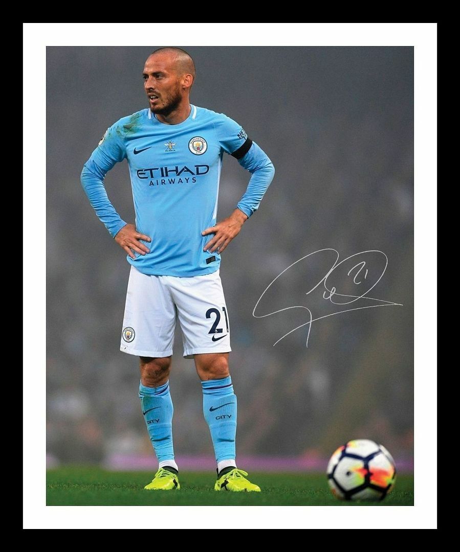 David Silva - Manchester City Autograph Signed & Framed Photo Poster painting 1