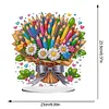 (US Local)Flower Double Sided Effect Table Top Diamond Painting Desktop Ornaments Kit (Pencil)