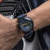 MEGIR Roller Design Men's Personality Creative Watch Trendy Black Technology Cool Concept Design Stainless Steel Strap